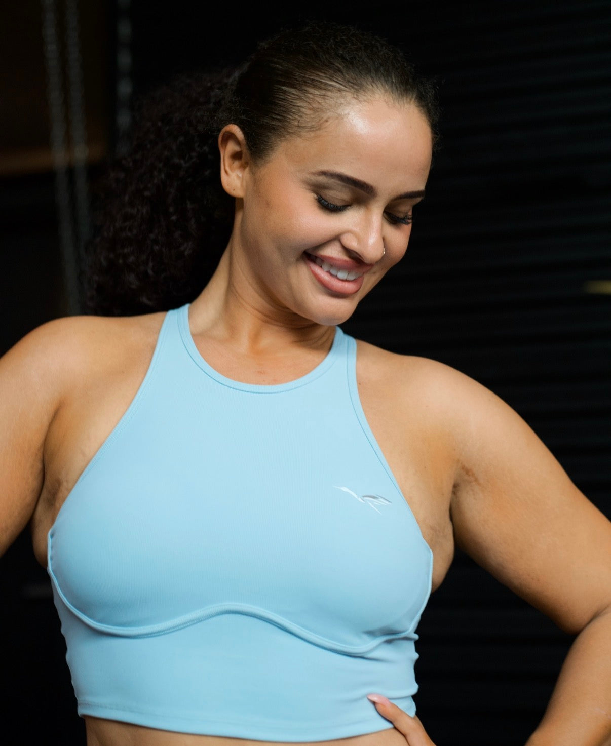 The Aether Sculpted High-Neck Crop Top