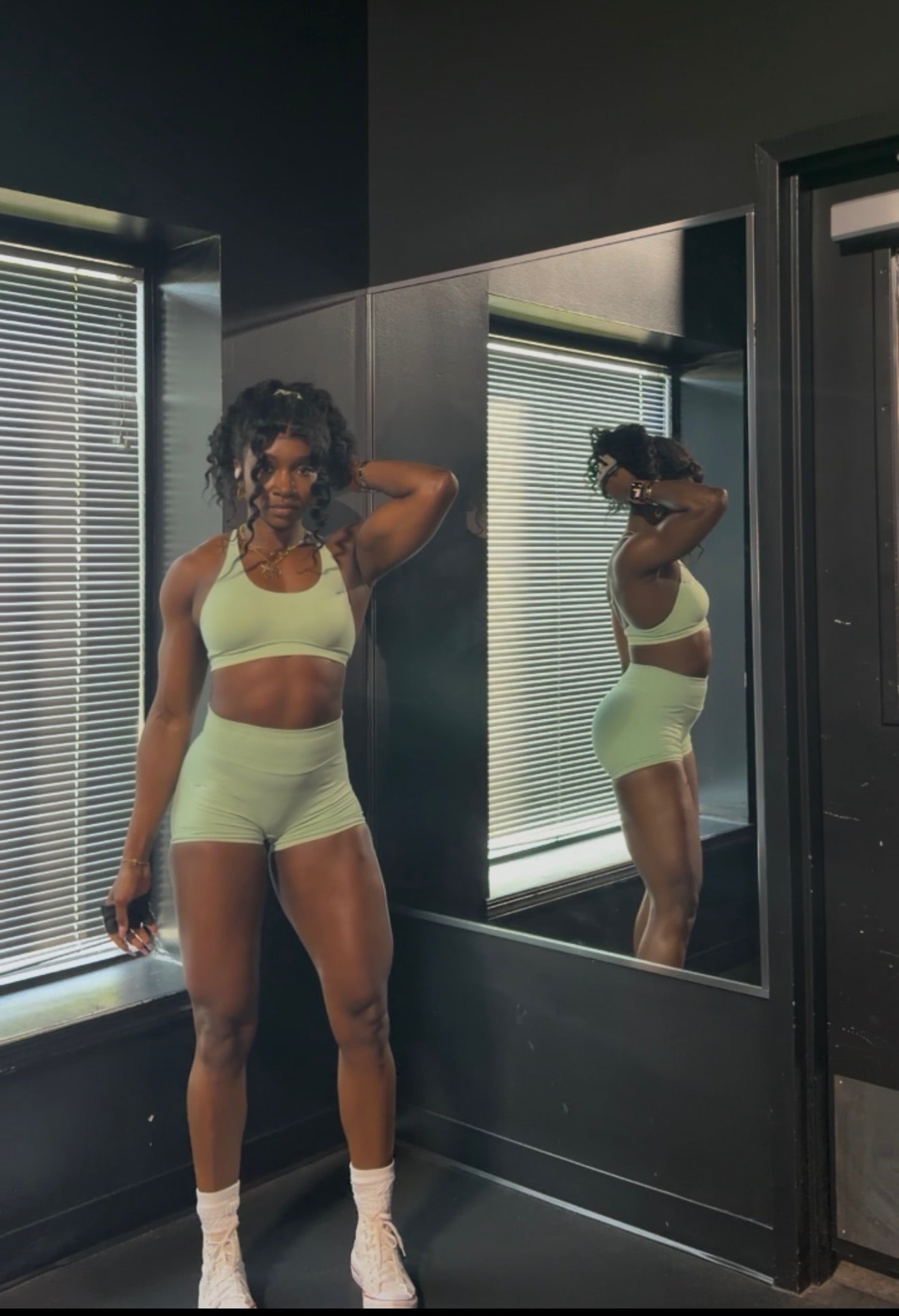 The Aura Cross-Back Sports Bra & High-Rise Sculpt Short