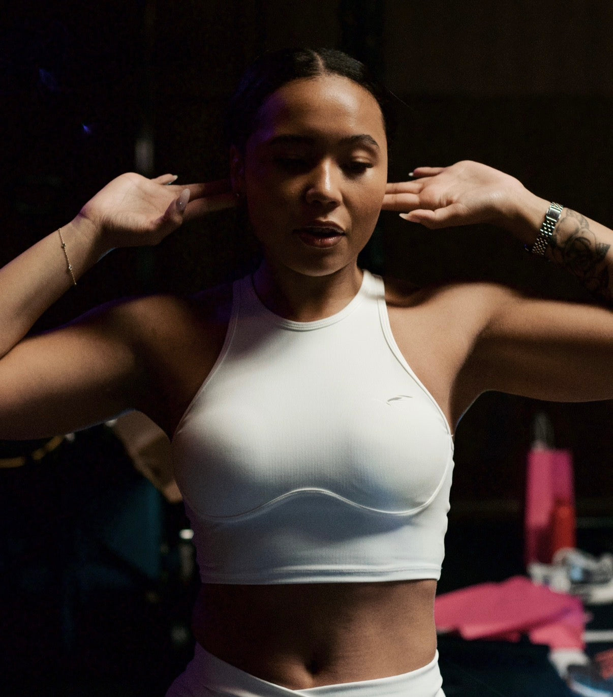 The Aether Sculpted High-Neck Crop Top