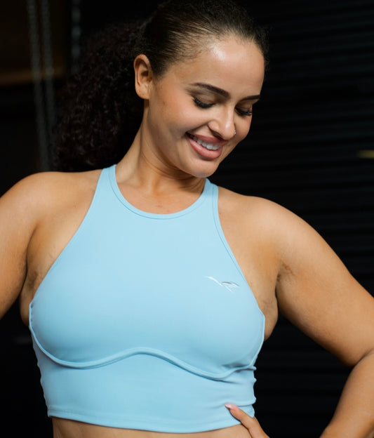The Aether Sculpted High-Neck Crop Top